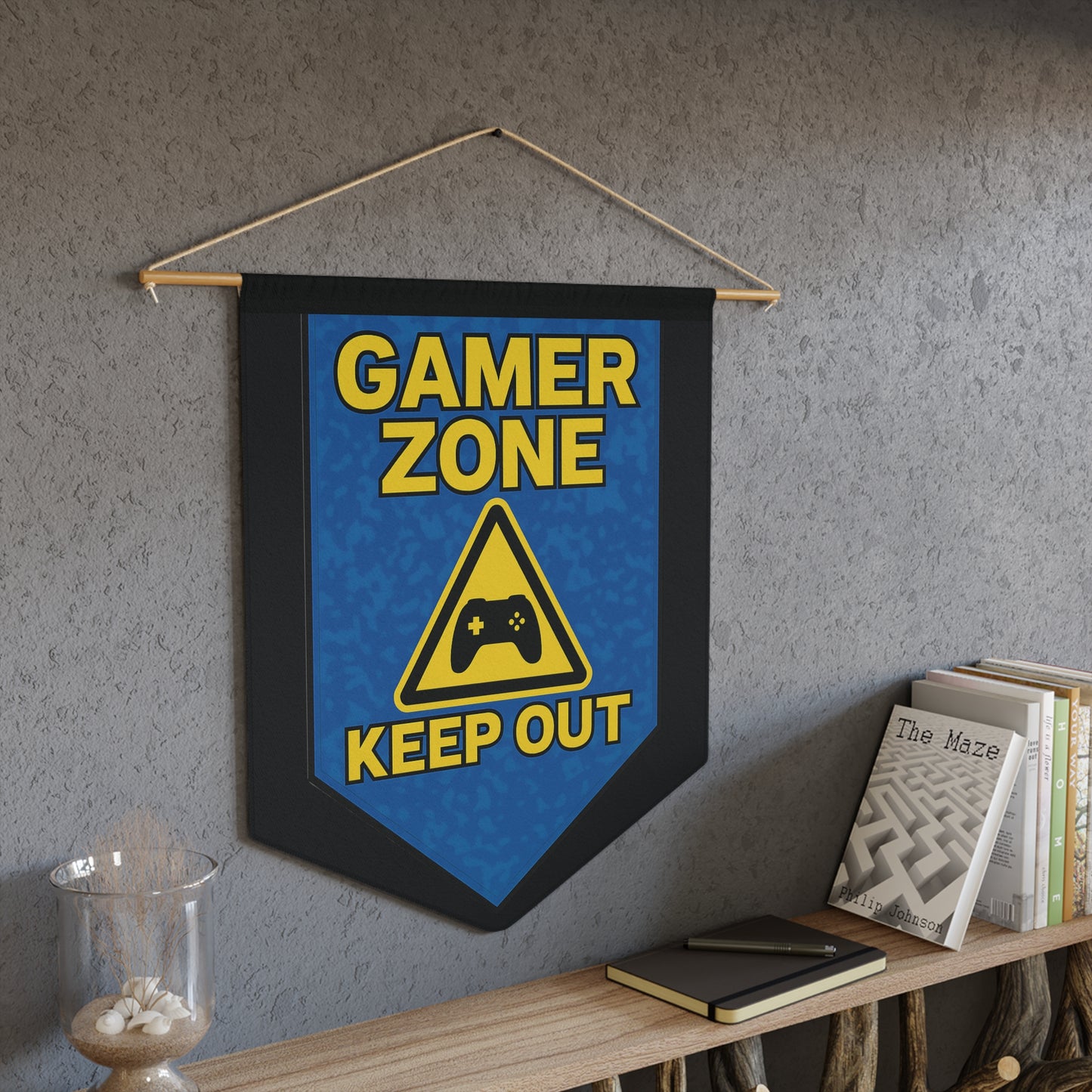 Gamer Zone – Keep Out Wall Pennant Banner | Gaming Room Decor for Kids, Teens & Man Caves