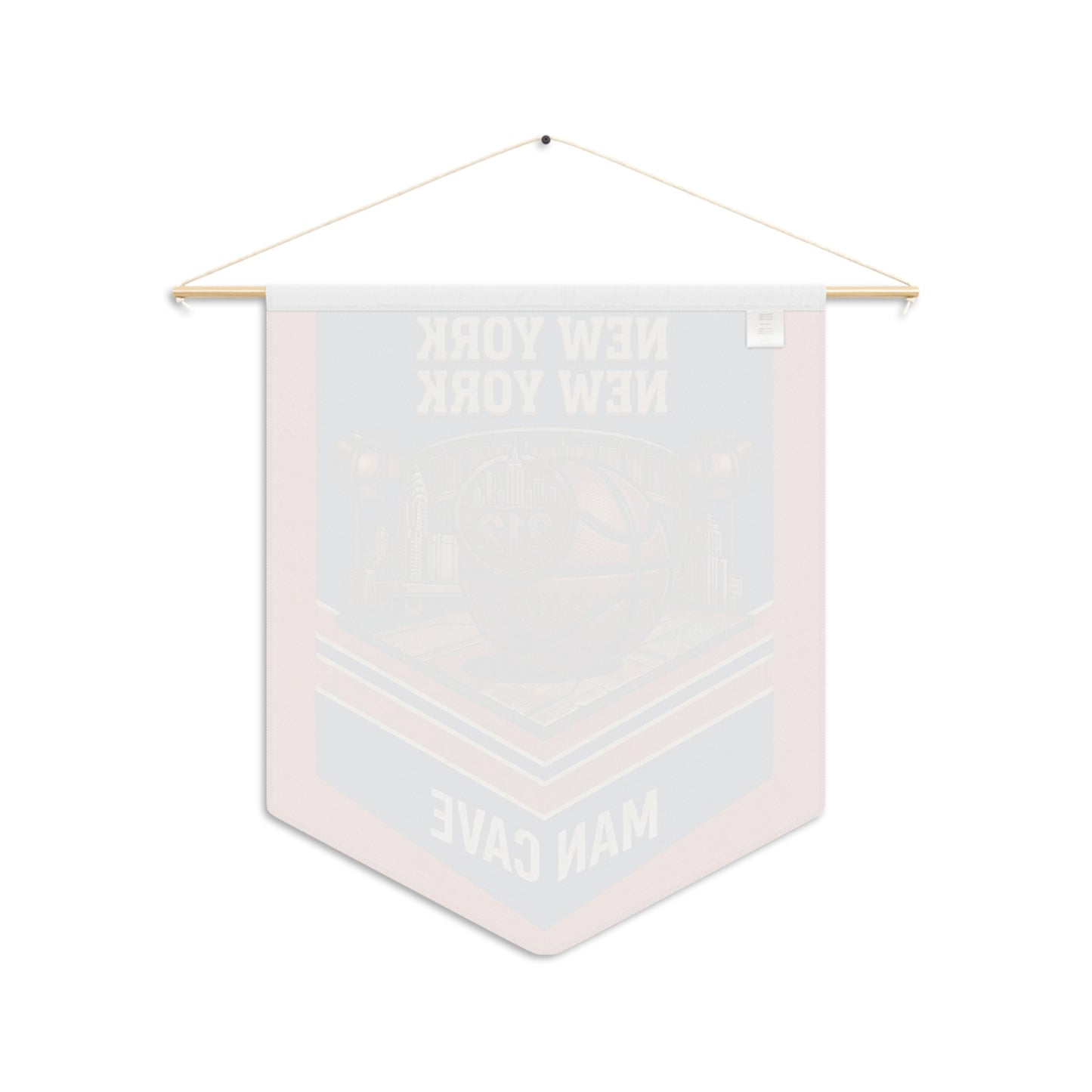 New York Basketball Man Cave Wall Banner — NYC 212 Blue & Orange Pennant Art