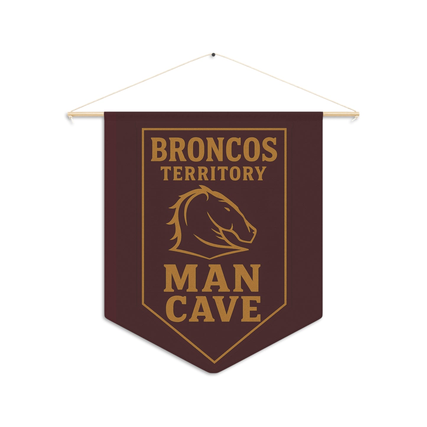 Brisbane Broncos VINTAGE RUGBY LEAGUE-INSPIRED MAN CAVE PENNANT