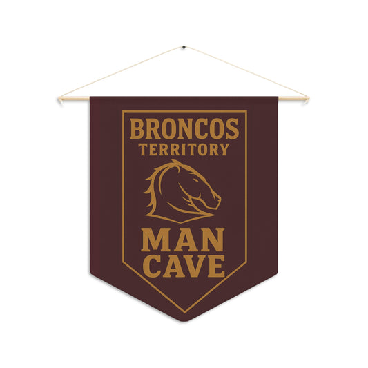 Brisbane Broncos VINTAGE RUGBY LEAGUE-INSPIRED MAN CAVE PENNANT