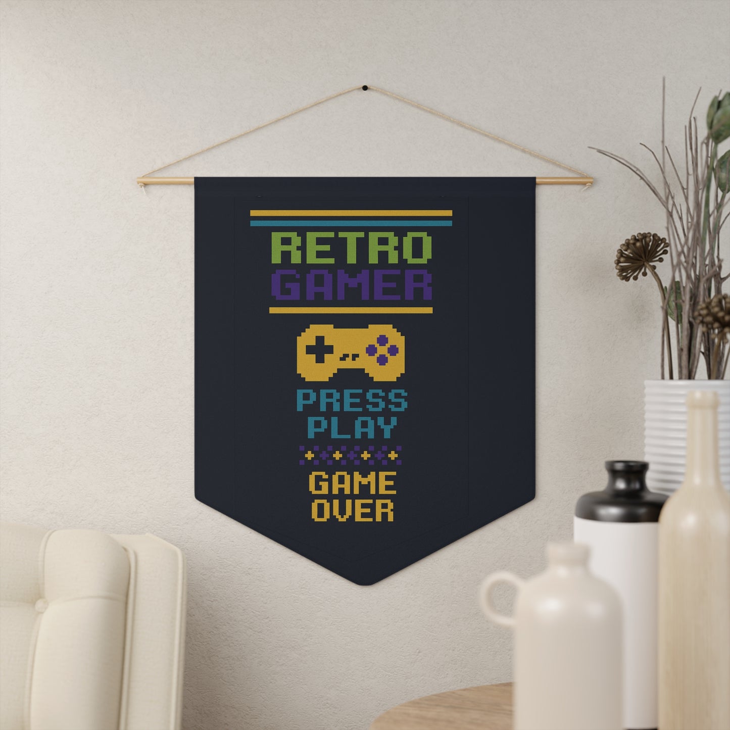 Retro Gaming Man Cave Banner | Wall Art Gift for Him
