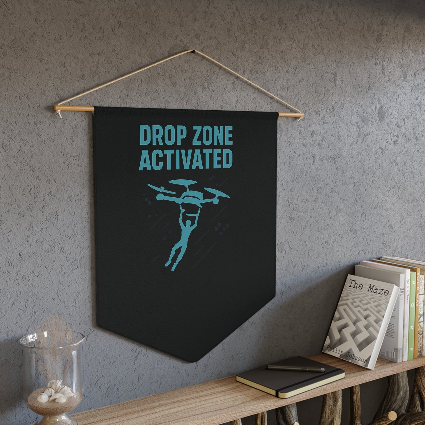 Epic Gamer Drop Zone Pennant Banner – “Drop In, Loot Up, Victory Awaits” | Gaming Wall Decor for Streamers, Boys, and Man Caves