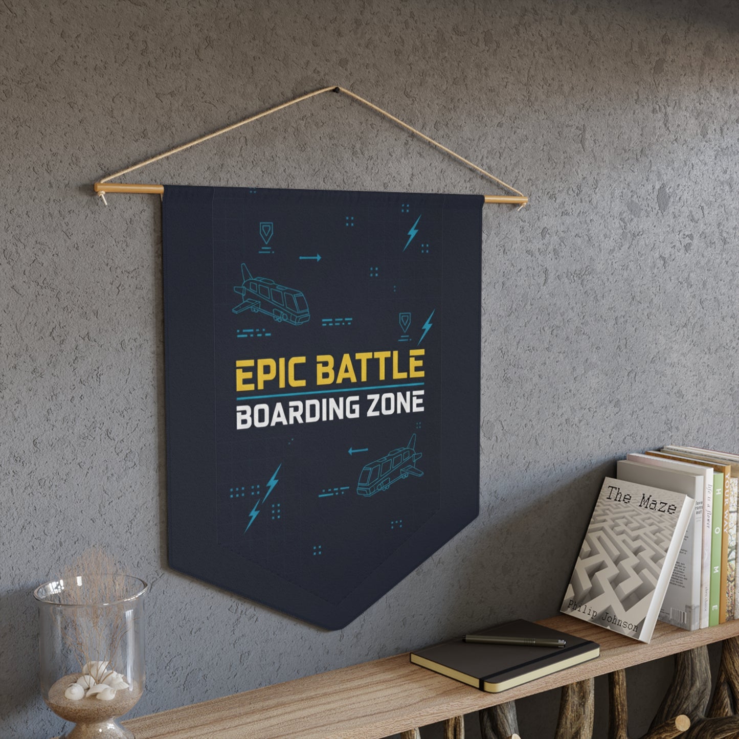 EPIC BATTLE BOARDING ZONE Pennant Flag: The Ultimate Gamer Room Decor