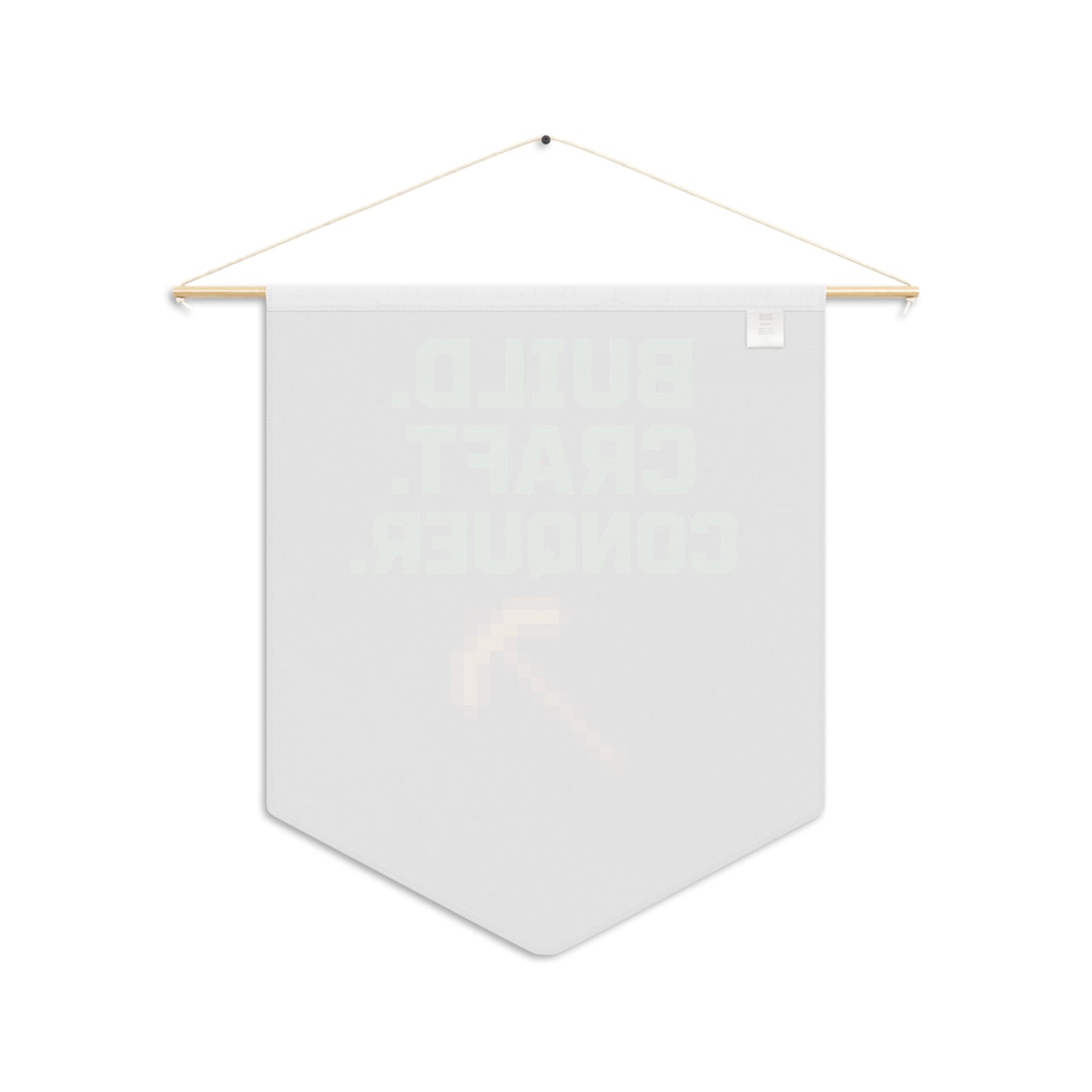 Build. Craft. Conquer. Gamer Wall Banner | Pixel Art Man Cave & Gaming Room Decor