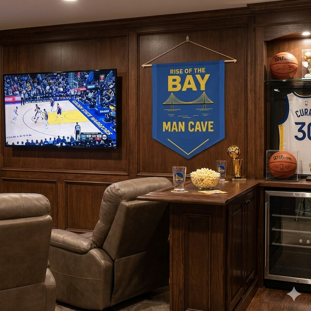 NBA Golden State Warriors Inspired Man Cave Banner | Wall Art Gift COPY