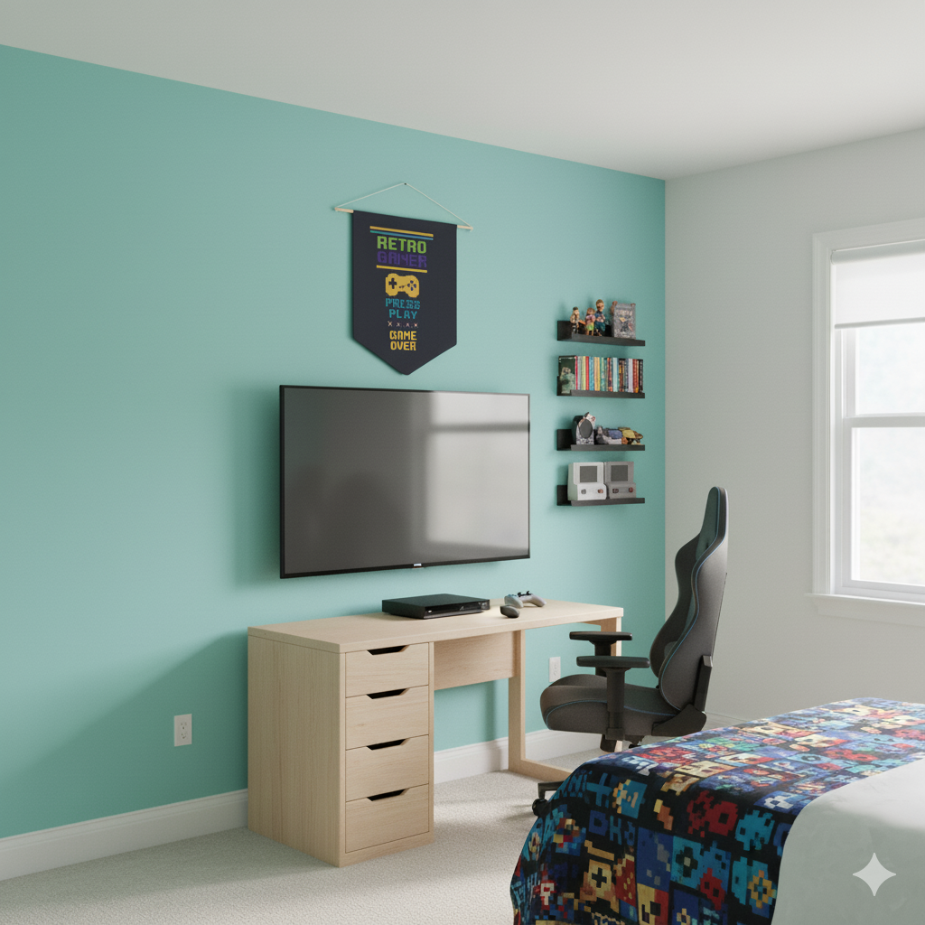 Retro Gaming Man Cave Banner | Wall Art Gift for Him