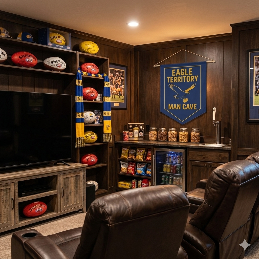 Eagles Territory Man Cave Banner – AFL Inspired Wall Flag for Sports Fans & Game Rooms