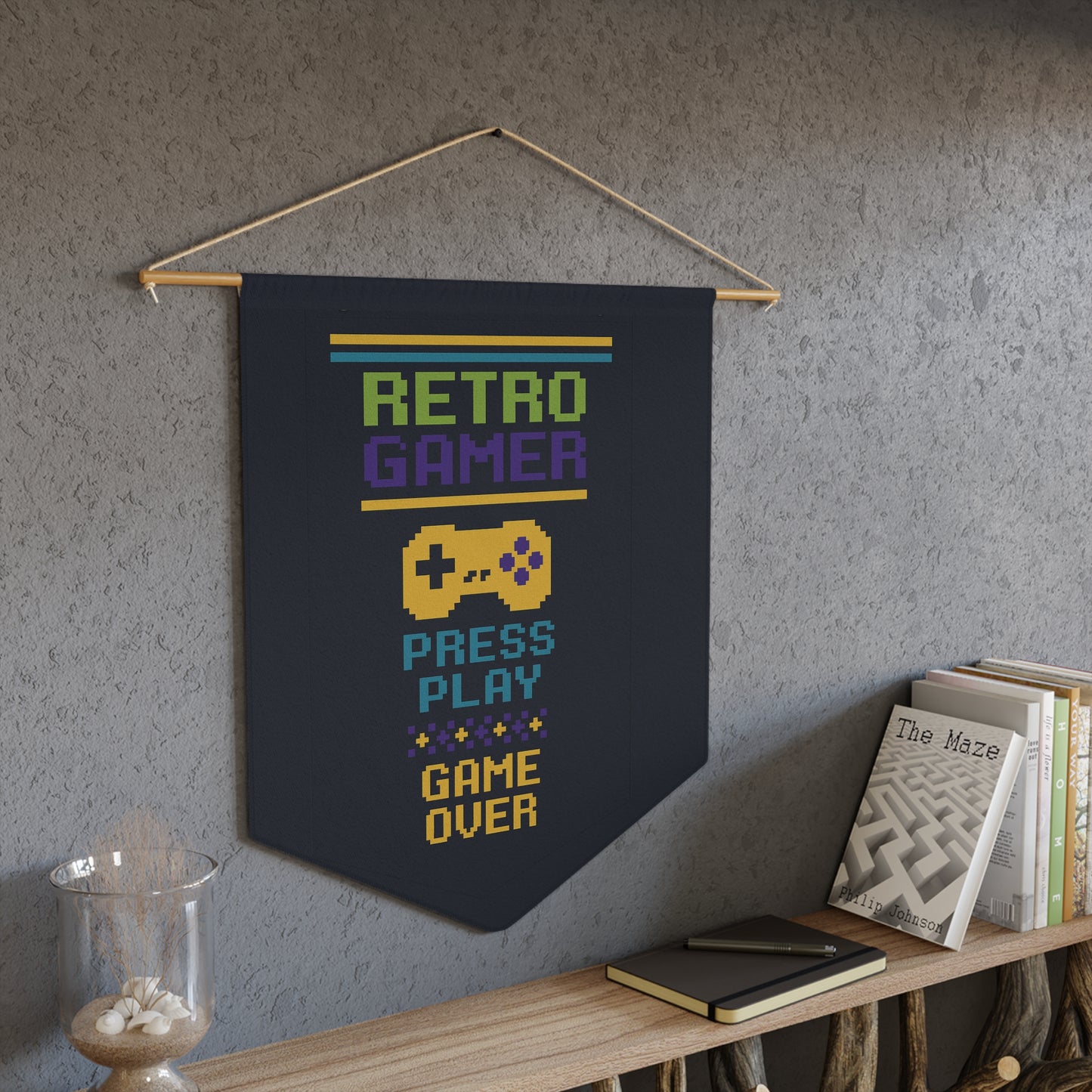 Retro Gaming Man Cave Banner | Wall Art Gift for Him