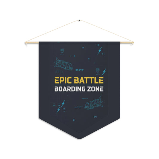 EPIC BATTLE BOARDING ZONE Pennant Flag: The Ultimate Gamer Room Decor
