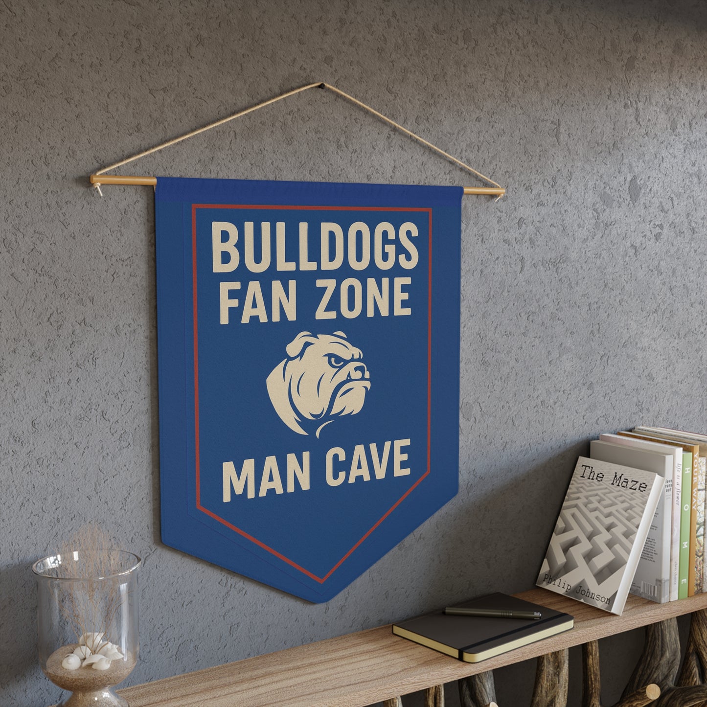 Bulldogs Fan Zone Man Cave Banner – Blue & Red AFL-Inspired Wall Flag for Footy Fans | Aussie Sports Bar & Game Room Decor