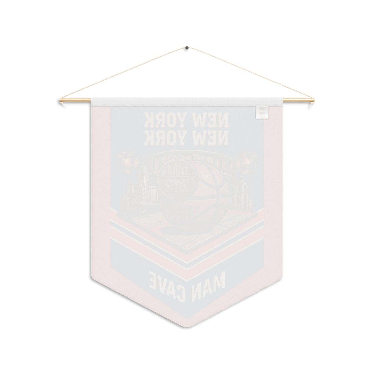 New York Basketball Man Cave Wall Banner — NYC 212 Blue & Orange Pennant Art