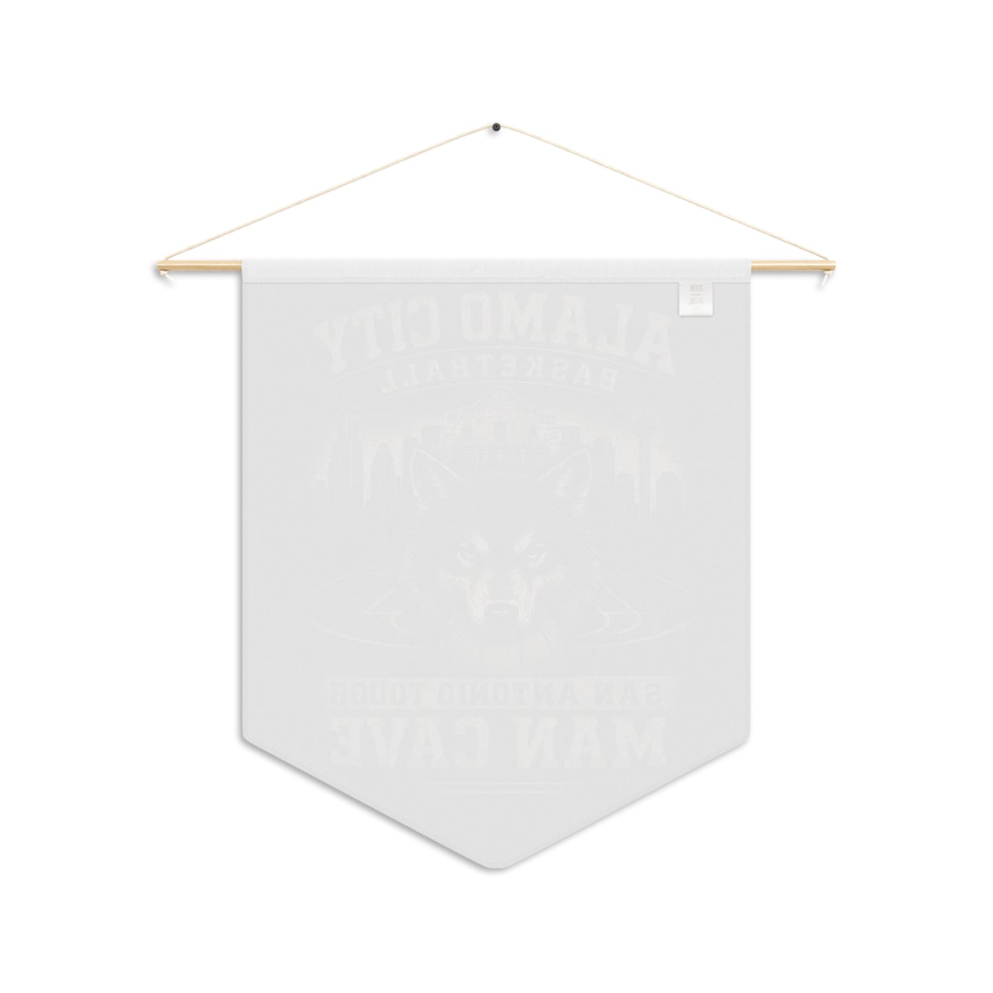 Alamo City Basketball Wolf Pennant Banner — Man Cave Wall Art